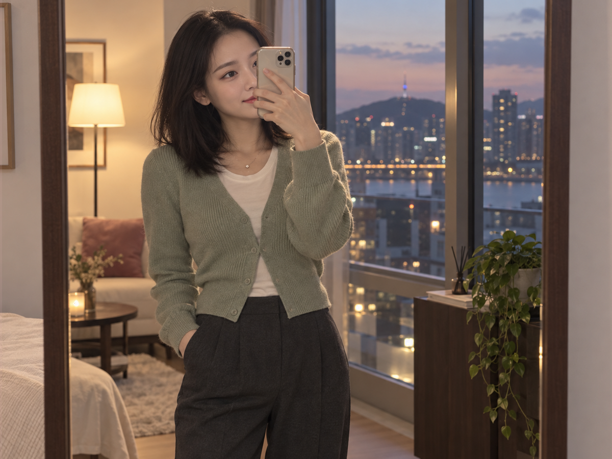 서울특별시 송파구 이동과 방문 일정을 안내하는 젊은 성인 한국 여성 관리사